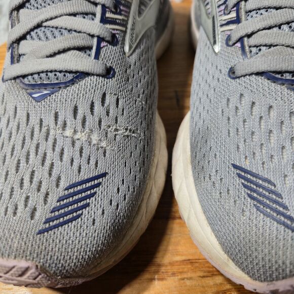 Brooks Adrenaline 19 Womens Size 8.5B Grey/Blue Mesh Running Casual Sneakers - Picture 3 of 12